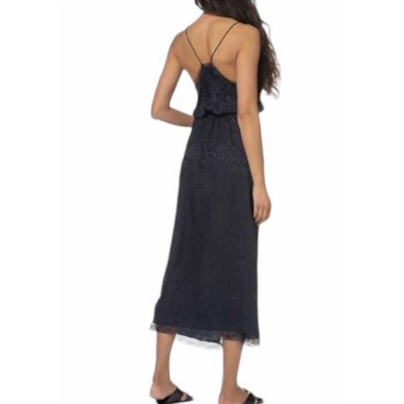 NEW ZADIG & VOLTAIRE rixi leopard jacquard silk dress in ink - Picture 2 of 2